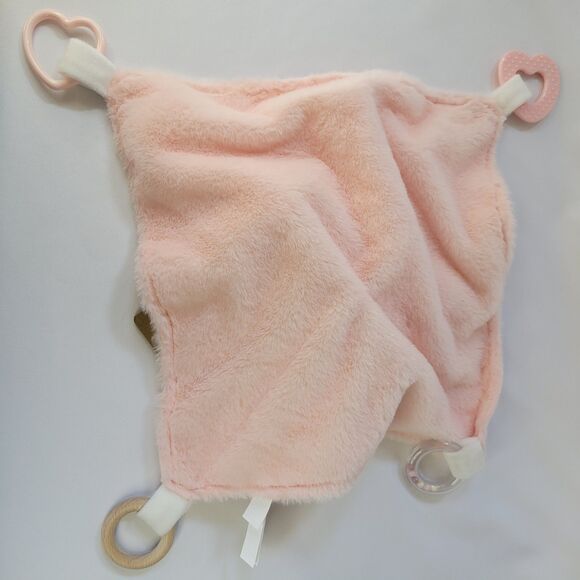 DreamGro Pink Bow Plush Lovey Coquette Blanket Baby  Activity Toy Teether Girly - Picture 11 of 13